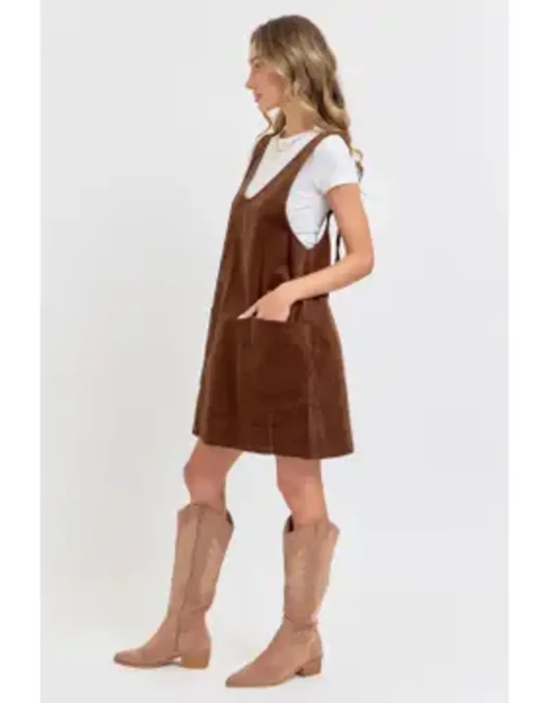 Casual Overall Corduroy Dress