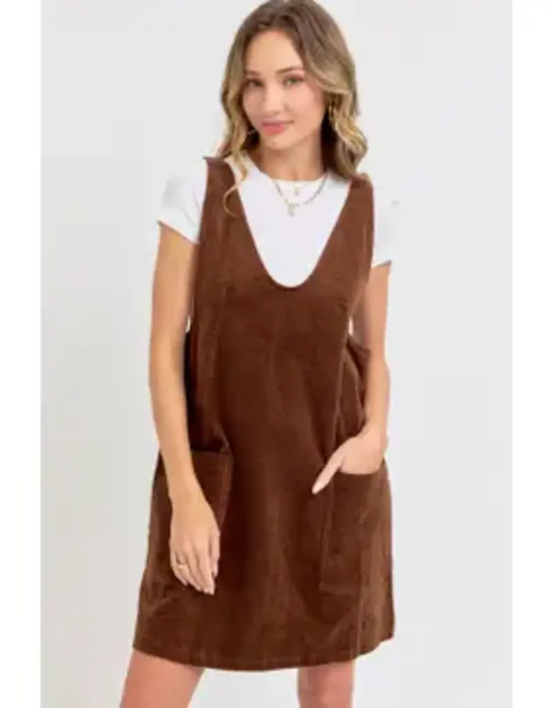 Casual Overall Corduroy Dress
