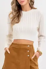 Corduroy Skort With 3 Button Detail