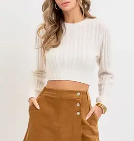 Corduroy Skort With 3 Button Detail