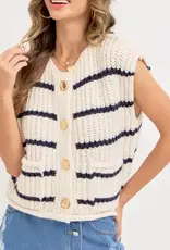Stripe Sweater Knit Sleeveless Top