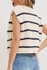 Stripe Sweater Knit Sleeveless Top