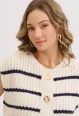 Stripe Sweater Knit Sleeveless Top