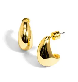 RE2641 Crescent Shaped Stud Earring - Gold