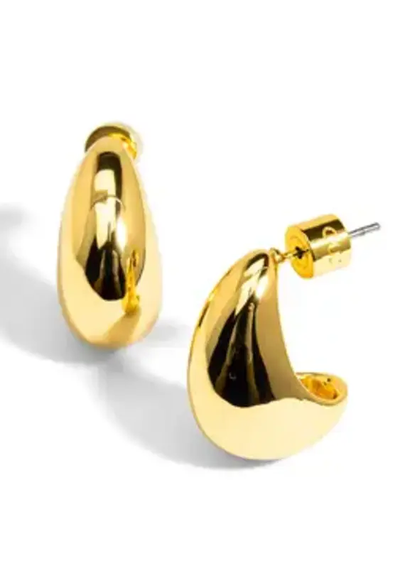 RE2641 Crescent Shaped Stud Earring - Gold