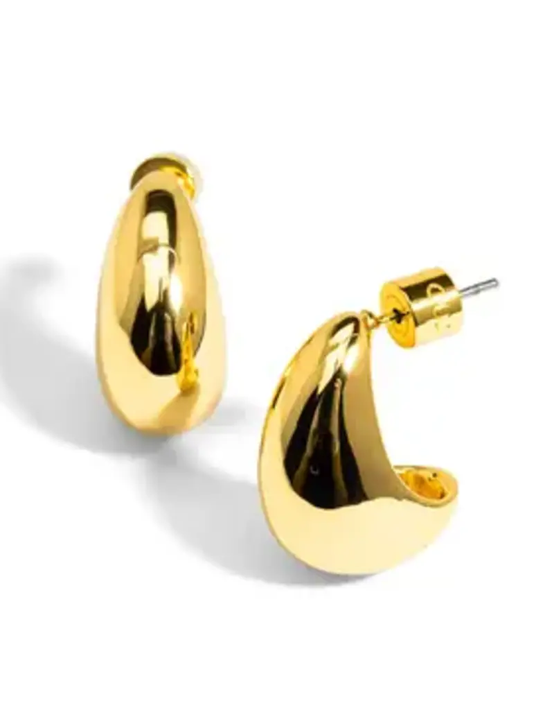 RE2641 Crescent Shaped Stud Earring - Gold