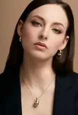 RE2641 Crescent Shaped Stud Earring - Gold