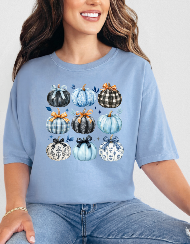 Multi Pumpkin Comfort Color Graphic Tee