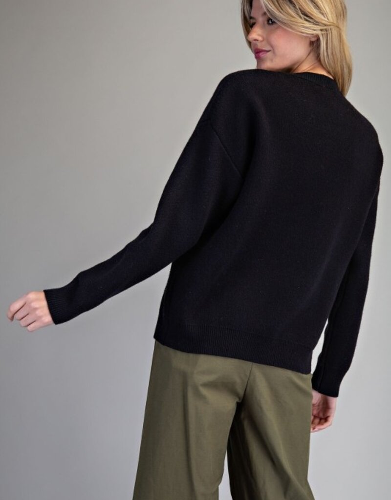 Applique Tinsel Christmas Tree Sweater