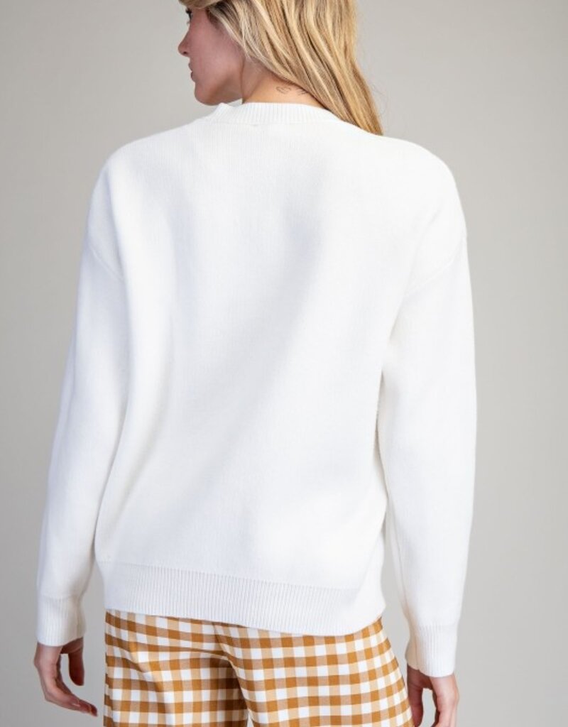 Applique Tinsel Christmas Tree Sweater