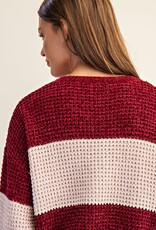 Soft Chenille Color Block Sweater