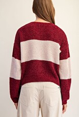 Soft Chenille Color Block Sweater