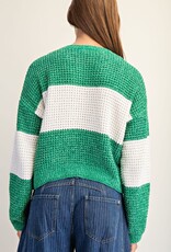Soft Chenille Color Block Sweater