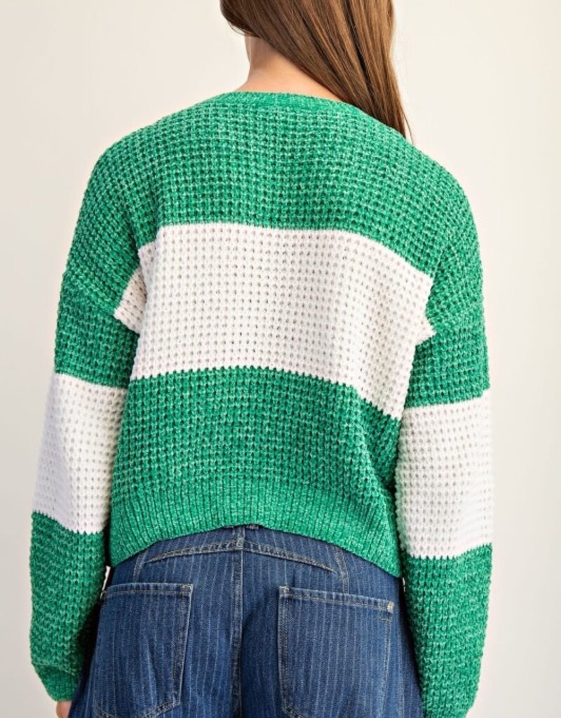 Soft Chenille Color Block Sweater