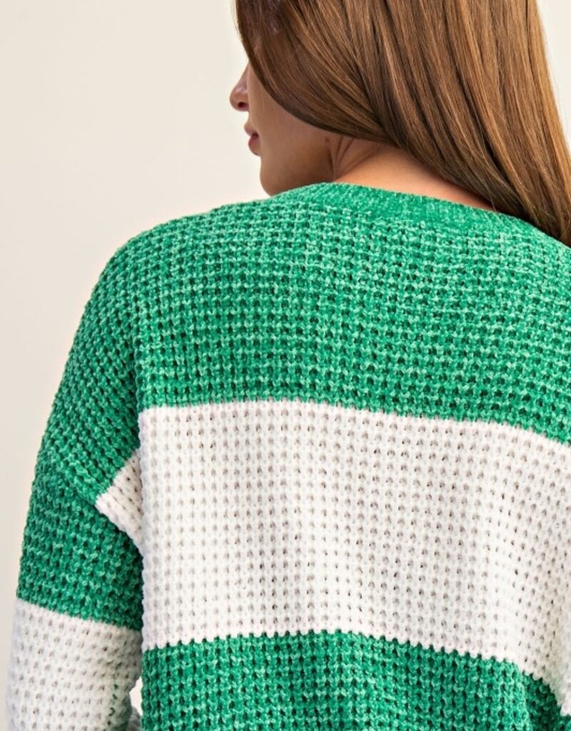 Soft Chenille Color Block Sweater