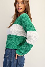 Soft Chenille Color Block Sweater