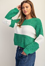 Soft Chenille Color Block Sweater