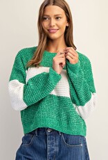 Soft Chenille Color Block Sweater