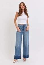 High Rise Wide Leg with Self High Cuffed