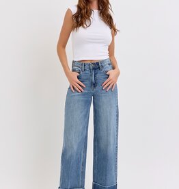 High Rise Wide Leg with Self High Cuffed