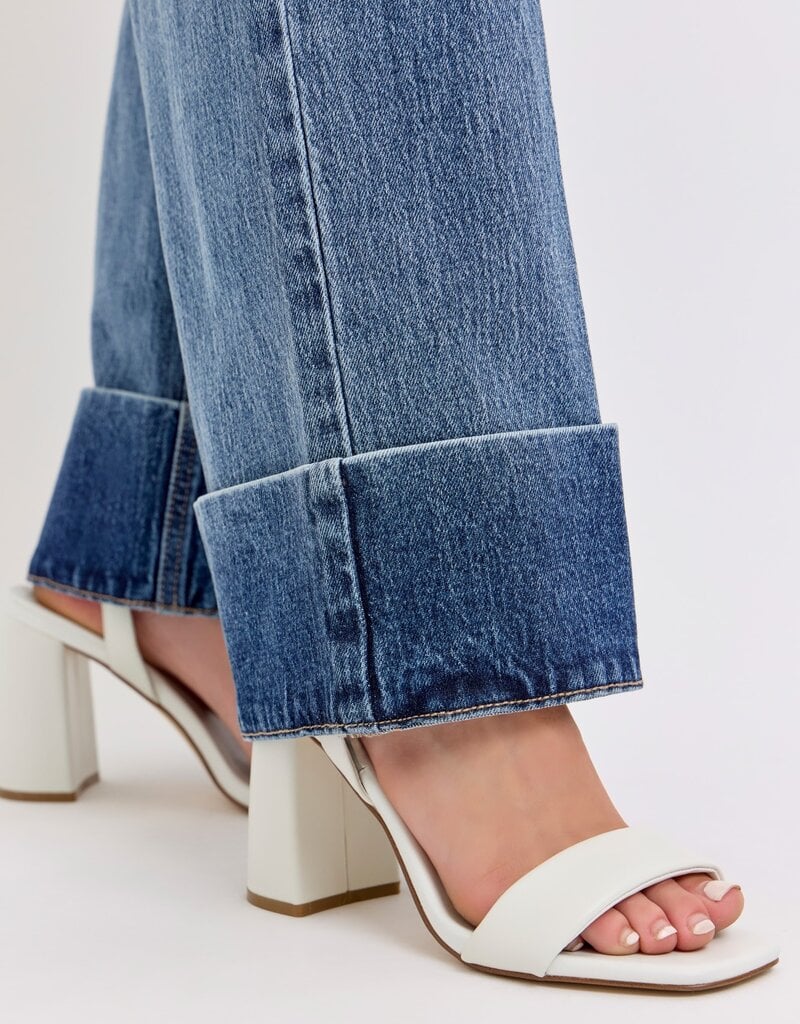 High Rise Wide Leg with Self High Cuffed