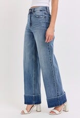 High Rise Wide Leg with Self High Cuffed