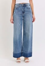 High Rise Wide Leg with Self High Cuffed