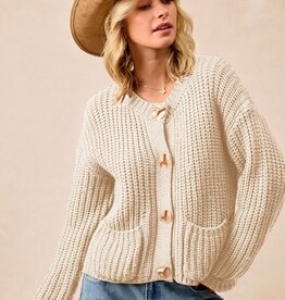 Sweater Cardigan with Front Pocket