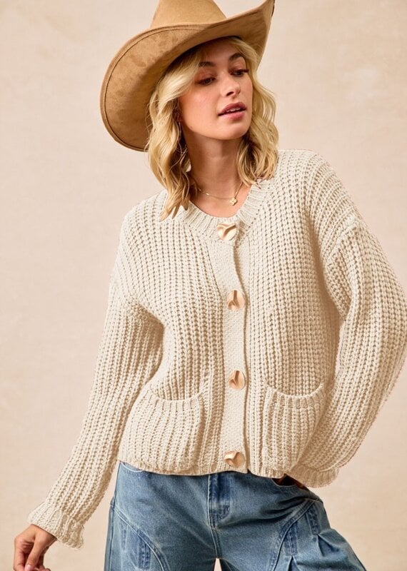 Sweater Cardigan with Front Pocket