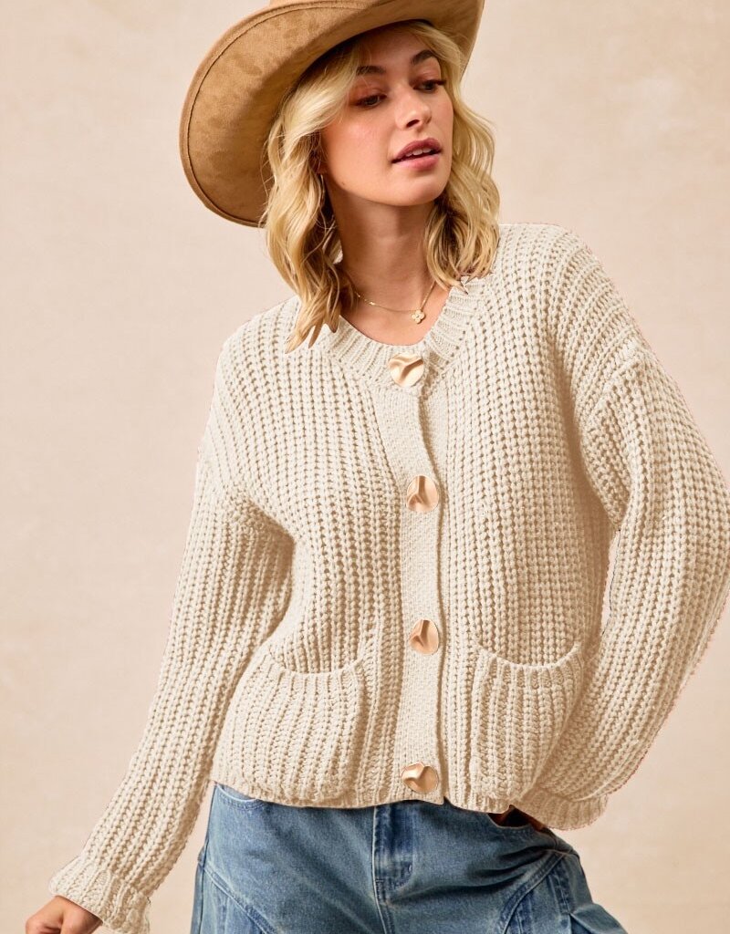 Sweater Cardigan with Front Pocket