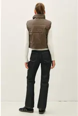 Leather Look Puffer Vest