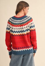 Nordic Print  Knit Sweater