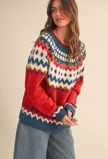 Nordic Print  Knit Sweater