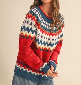 Nordic Print  Knit Sweater