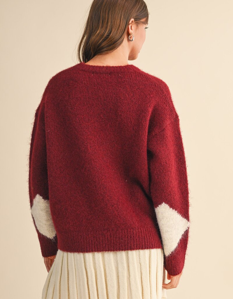 Argyle Border Print Sweater