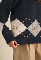 Argyle Border Print Sweater