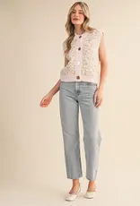 Leopard Knit Sweater Vest