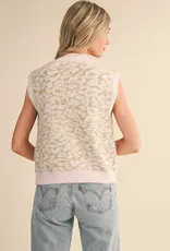 Leopard Knit Sweater Vest