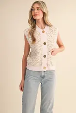 Leopard Knit Sweater Vest