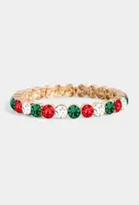 Bejeweled Holiday Bracelet  - Red/Green/Gold