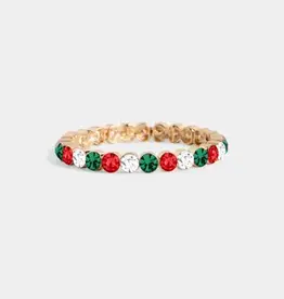 Bejeweled Holiday Bracelet  - Red/Green/Gold