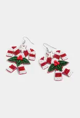 Holly Candy Cane Earrings