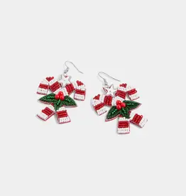 Holly Candy Cane Earrings