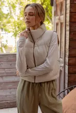 Reversible Zip Up Cropped Puffer Vest