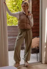 Reversible Zip Up Cropped Puffer Vest