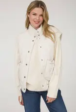 Tie Detail Snap Button Down Quilted Puffer Vest