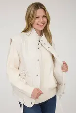 Tie Detail Snap Button Down Quilted Puffer Vest