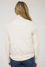 Tie Detail Snap Button Down Quilted Puffer Vest