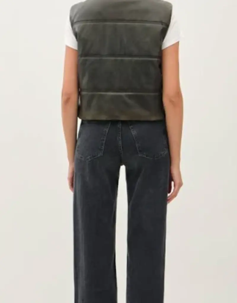 Leather Look Puffer Vest