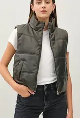 Leather Look Puffer Vest